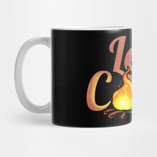 Logo Let's Camp On Camp Fire On Camping Mug